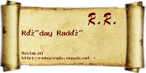 Ráday Radó névjegykártya